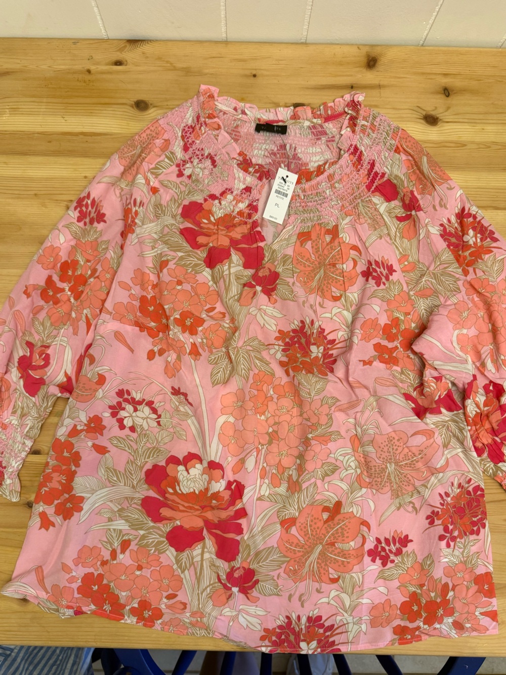 NWT Talbots floral lightweight blouse Large Petite